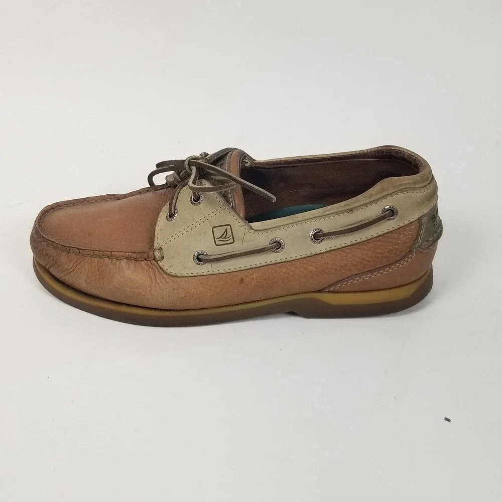 Sperry‎ Boat Shoes Mens 9.5W Brown Authentic Original 0216432 Two Tone Leather